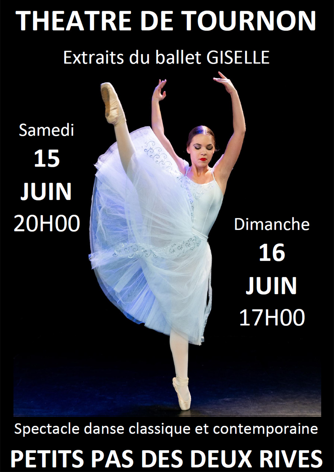 Extrait du ballet GISELLE. Par les petits pas des deux rives. 15 et 16 juin 2024 au Théâtre Jacques Bodoin